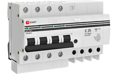 Выключатель автоматический дифференциального тока  4п C 25А 100мА тип AC 6кА