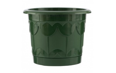 Горшок Тюльпан с поддоном, зеленый, 1,4 л. PALISAD