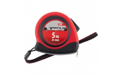 Рулетка Status autostop magnet, 5 м х 25 мм, двухкомпонентный корпус, зацеп с магнитом. MATRIX