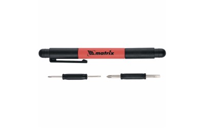 Ручка-отвертка с комбинированными битами для точных работ, PH0, PH000; SL 1.5, SL3 CrV. MATRIX