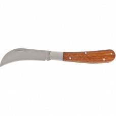 Нож садовый, 170 мм, складной, изогнутое лезвие, деревянная рукоятка. PALISAD