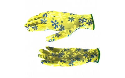Перчатки садовые из полиэстера с нитрильным обливом, зеленые, M. PALISAD